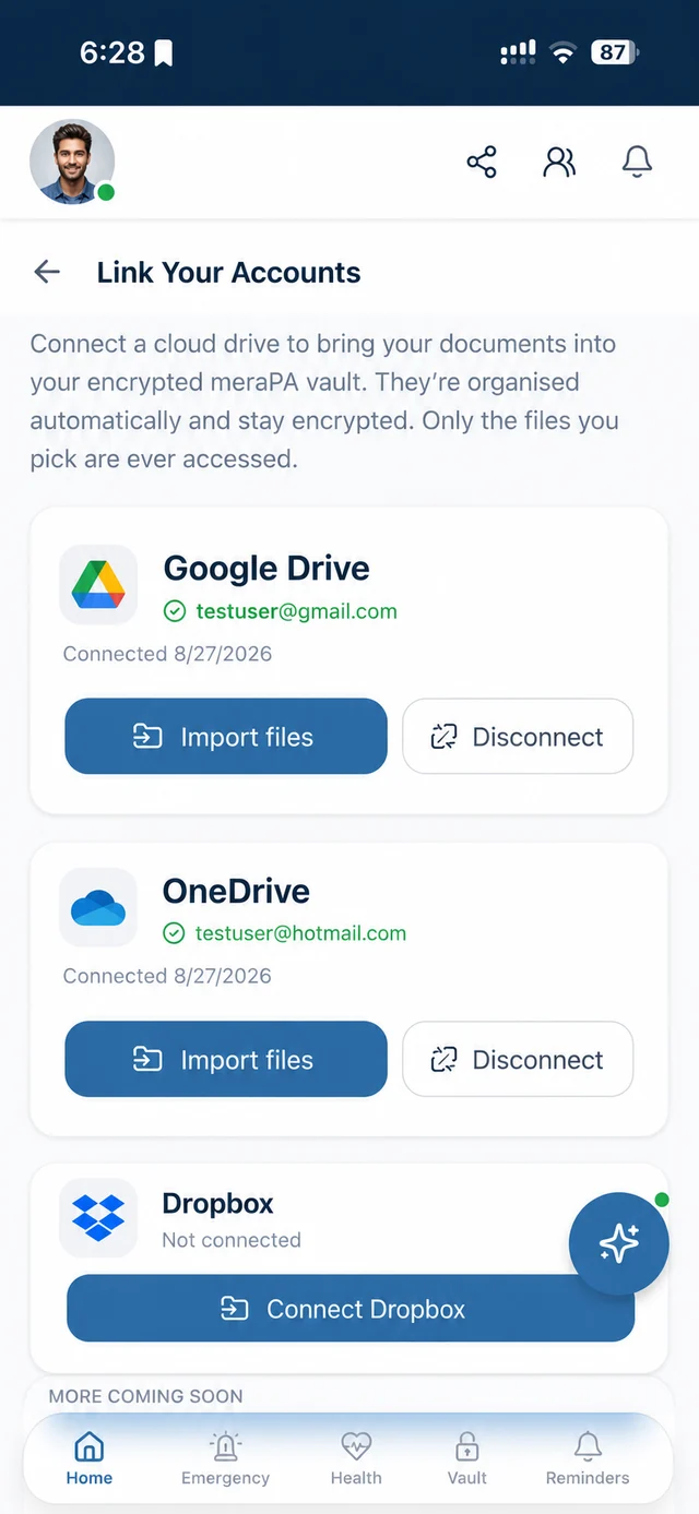 Linking Google Drive, OneDrive and Dropbox