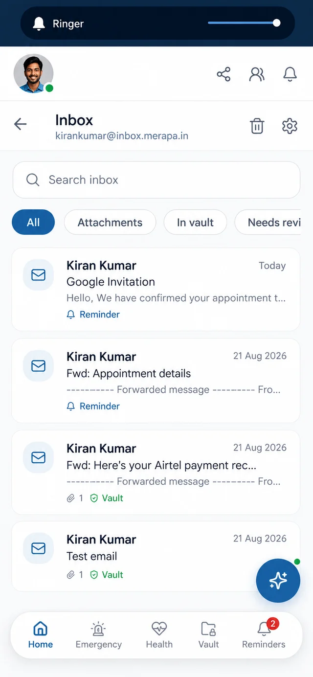The private meraPA email inbox